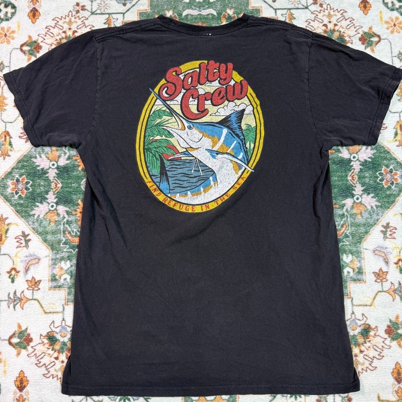 Salty Crew Other - Salty Crew T Shirt Mens Medium Black Marlin‎ Short Sleeve Graphic Tee